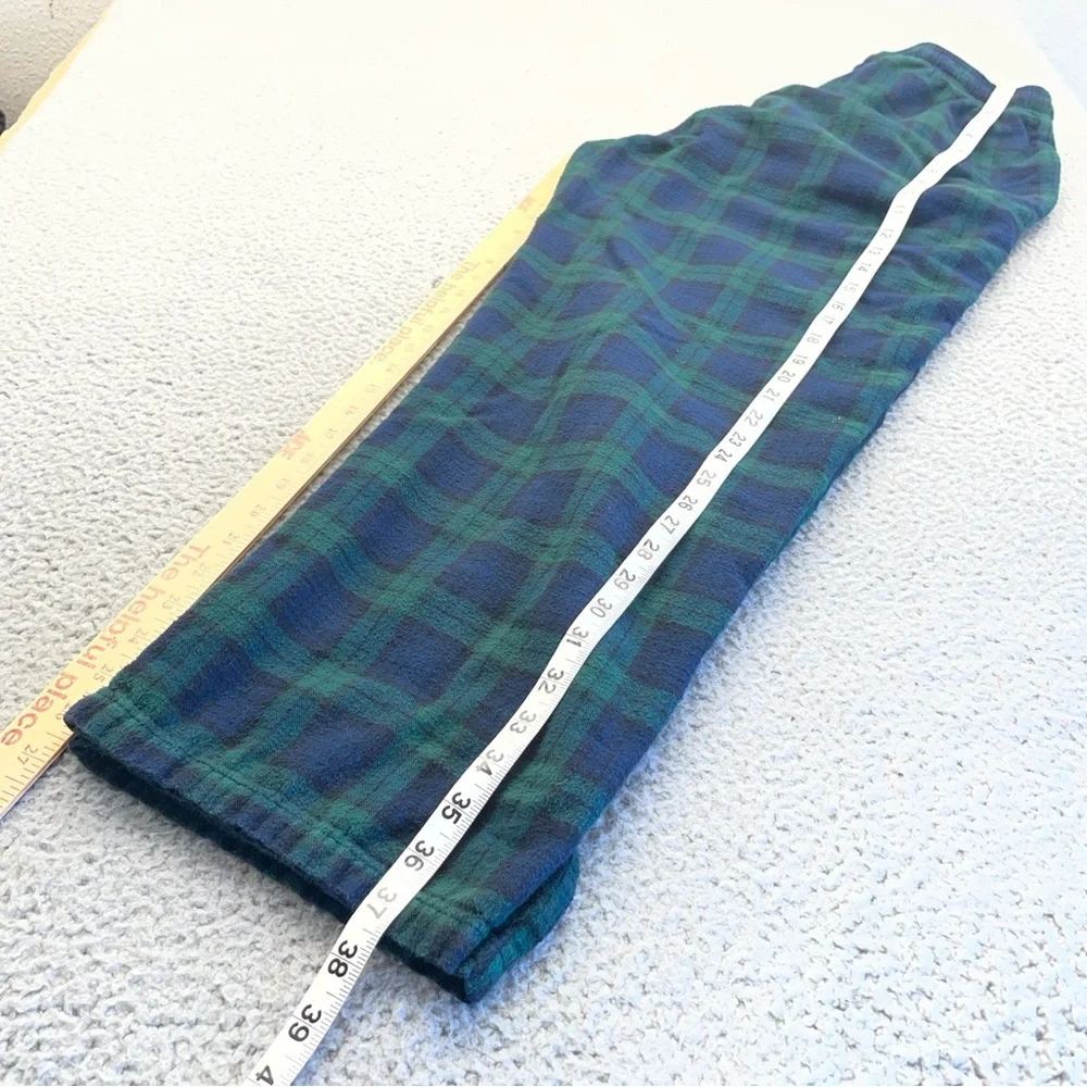 L L Bean sleep Pants Mens size M Scotch Plaid Flannel Cotton Drawstring Comfy